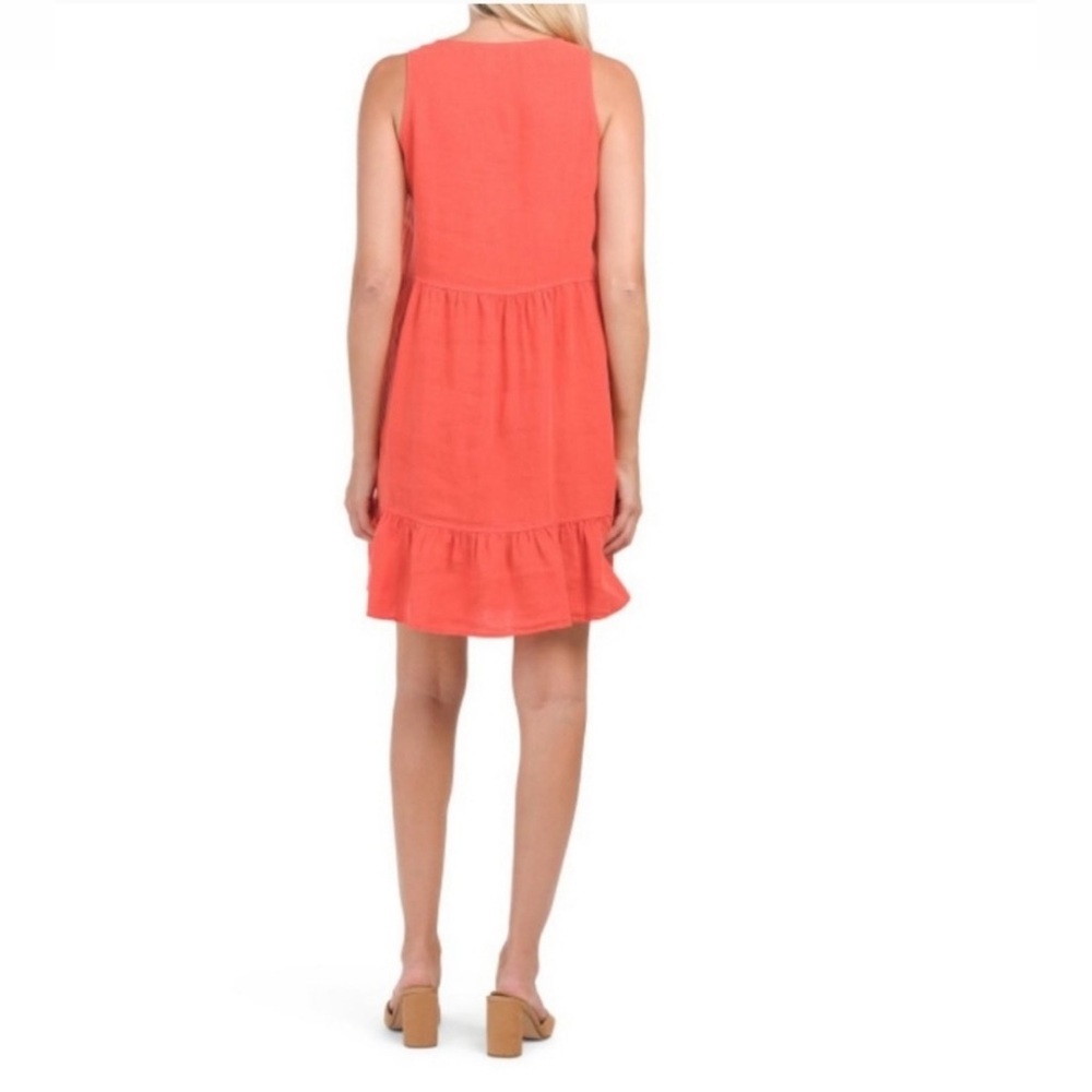 Cynthia Rowley orange Linen dress Large NWOT - Picture 2 of 11